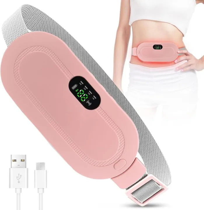 Heating Belt for Period Pain Relief USB Rechargeable Electric Waist & Stomach Heating Pad Menstrual Cramps Pain Relief Belt for Girls & Women in Cramps Pain Relief Belt Premium Quality ( BOX )