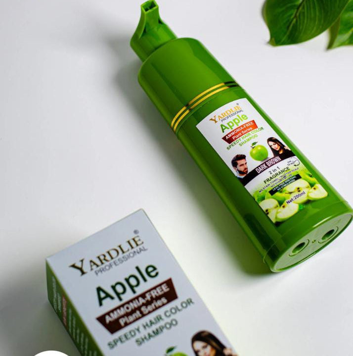 Yardlie Apple Hair Color Shampoo – 2-in-1 Color & Cleanse Formula (400ml Black)