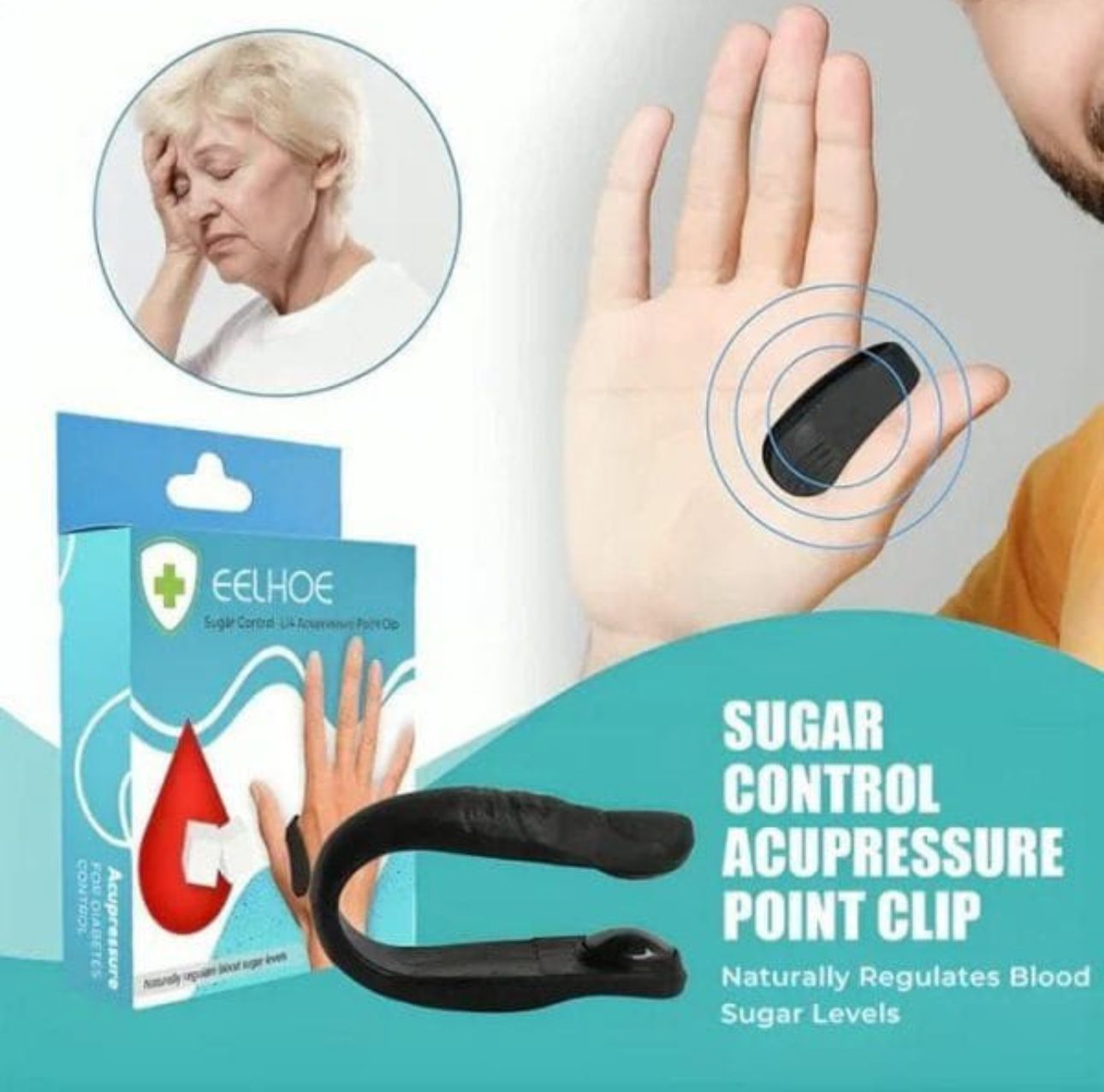 Sugar Control L14 Magnetic Acupressure Clip for Blood Sugar Management