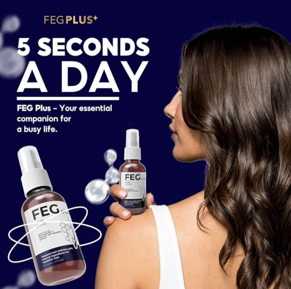 FEG PLUS Hair Growth SERUM and SPRAY 50ml, Hair & Beard Growth Serum for Hair Loss Control & Hair Growth for Men & Women