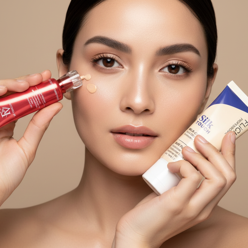 Special Offer 2in1 Deal Flicka Silk Touch Priming Moisturizer and FV SK Forever Foundation Tube