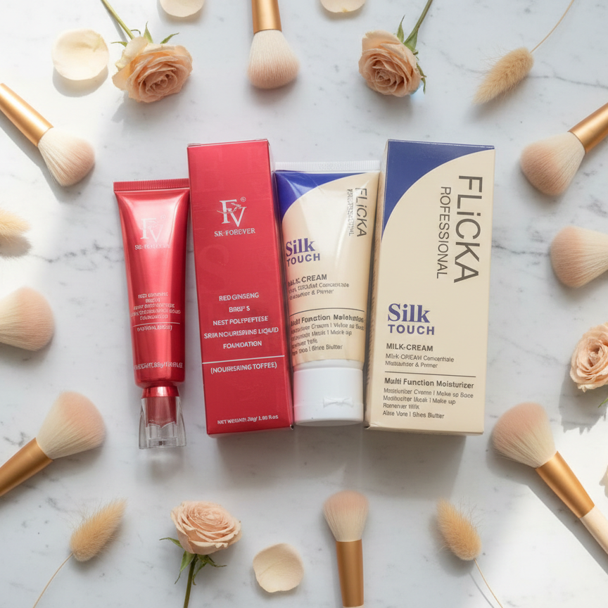 Special Offer 2in1 Deal Flicka Silk Touch Priming Moisturizer and FV SK Forever Foundation Tube