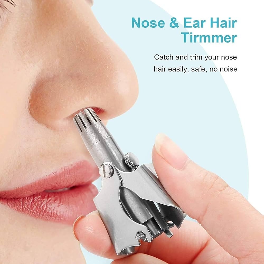 Manual Nose Hair Trimmer | Stainless Steel Nose Trimmer for Safe and Painless Grooming Tool for Men and Women | Grooming Nose Trimmer Men's and Women's