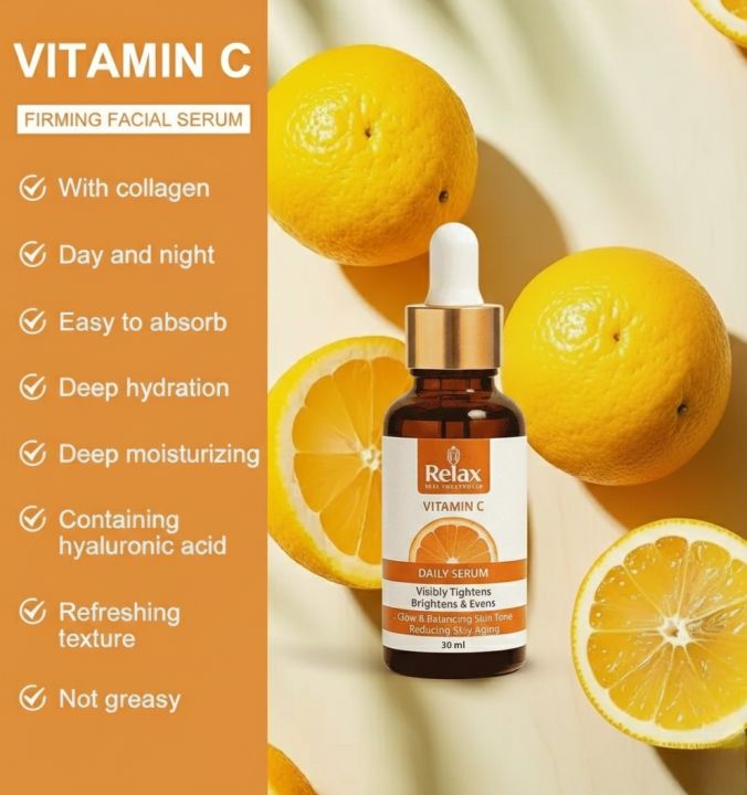 Relax Vitamin C Daily Serum - 30ml Brightening & Anti-Aging Facial Serum
