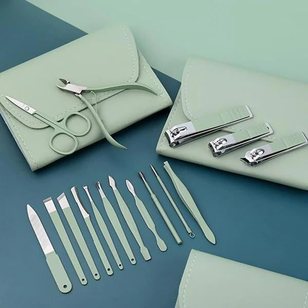 16-in-1 Stainless Steel Nail Care Kit Manicure & Pedicure Tool Set (Random Color)