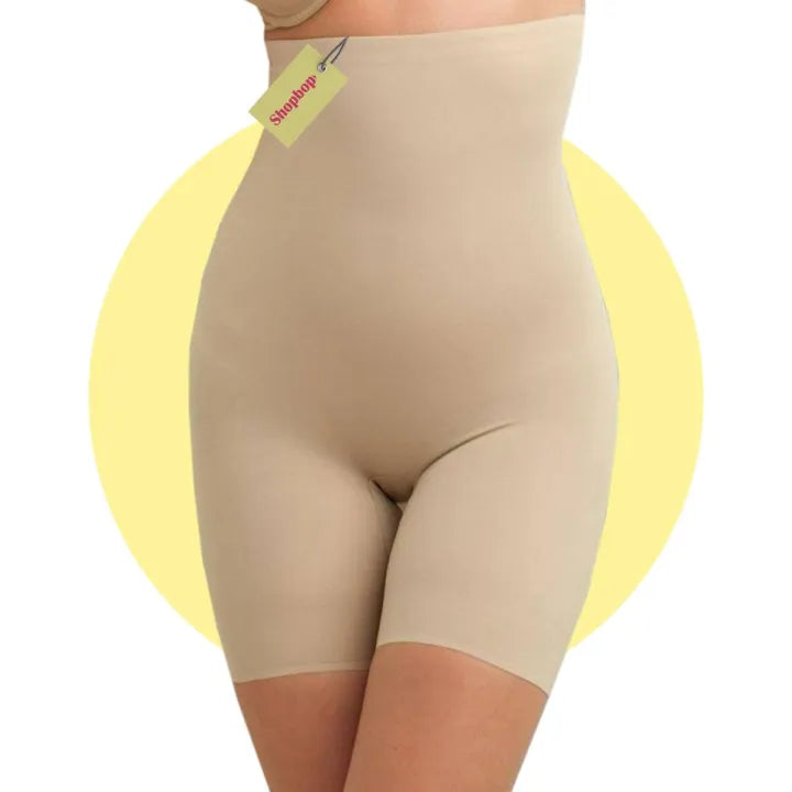 Shapewear Bodysuit for Women – Seamless Tummy Control Mid-Thigh Body Shaper (Skin Color) Large/ XL & 3XL