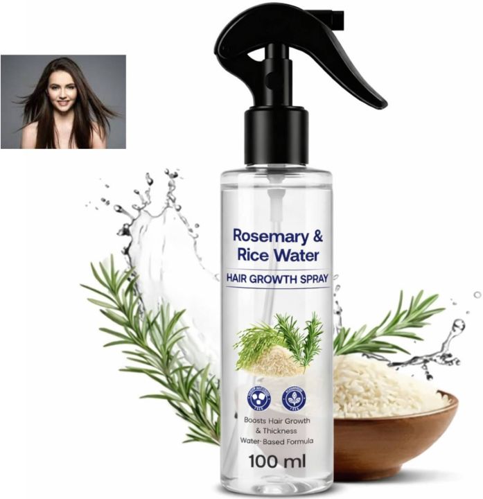 Bare Anatomy Rosemary Water Spray for Hair Growth & Thickness with Rice Water – 200ml
