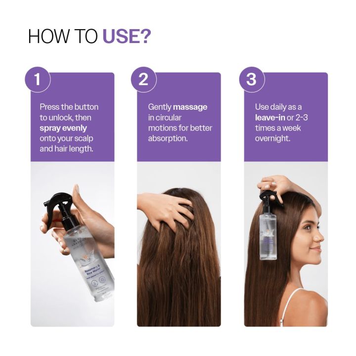 Bare Anatomy Rosemary Water Spray for Hair Growth & Thickness with Rice Water – 200ml