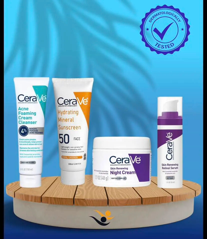 CeraVe 4 in 1 Skincare Bundle Complete Daily Routine for Healthy Radiant Skin