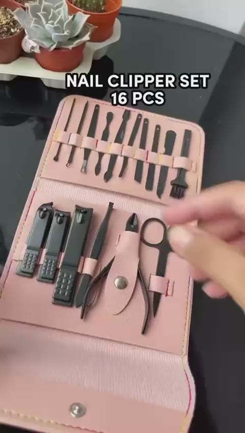 16-in-1 Stainless Steel Nail Care Kit Manicure & Pedicure Tool Set (Random Color)